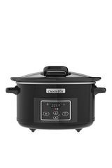 Lift & Serve Digital Slow Cooker med hængslet låg og programmerbar nedtællingstimer, 4,7 liter