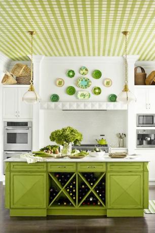 grønne køkkenskabsideer, chartreuse